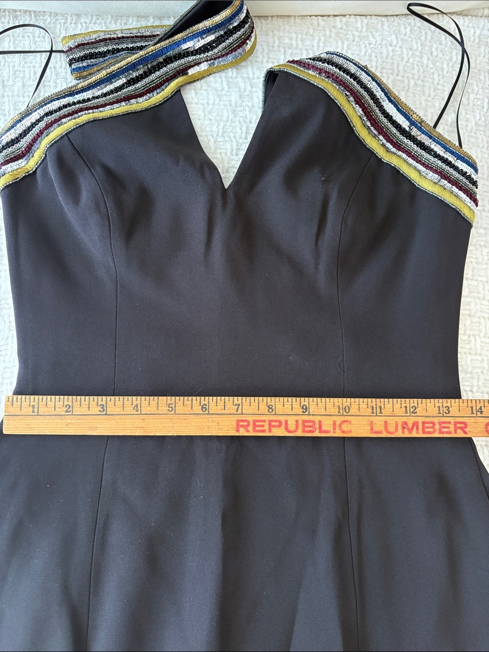 ESCADA Dress Formal Gown Black Sequin Stripe Trim Twist Halter Neck SZ 34/4 - Picture 15 of 16